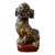 1920s Chinese Red Carved Gilt Wood Foo Dog For Sale