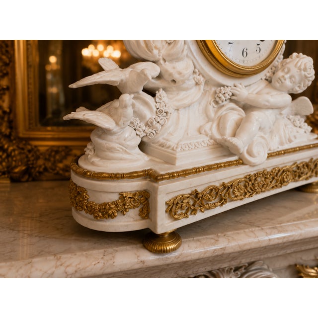 White 1840s French Sevres White Biscuit Clock Set - 3 Pc For Sale - Image 8 of 18