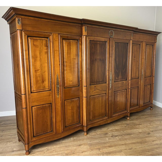 Vintage French Carved 6-Door Armoire For Sale - Image 4 of 17