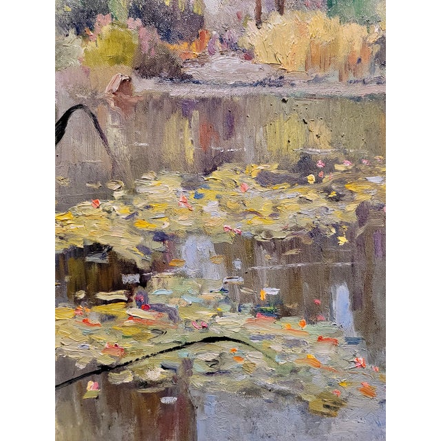 1920s Oliver Milburn - Water Lilies - 1920s Impressionist - Oil Painting For Sale - Image 5 of 12