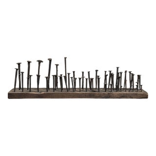 Antique Untitled Found Art Brutalist Nail Assemblage (Outsider Art) For Sale