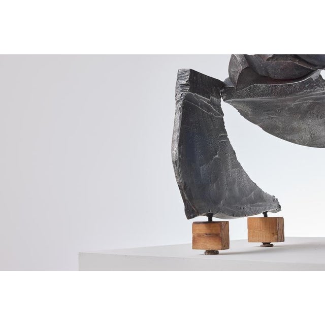 Abstract Sculpture in Metal & Wood by Simon Benetton, 1971 For Sale - Image 6 of 9