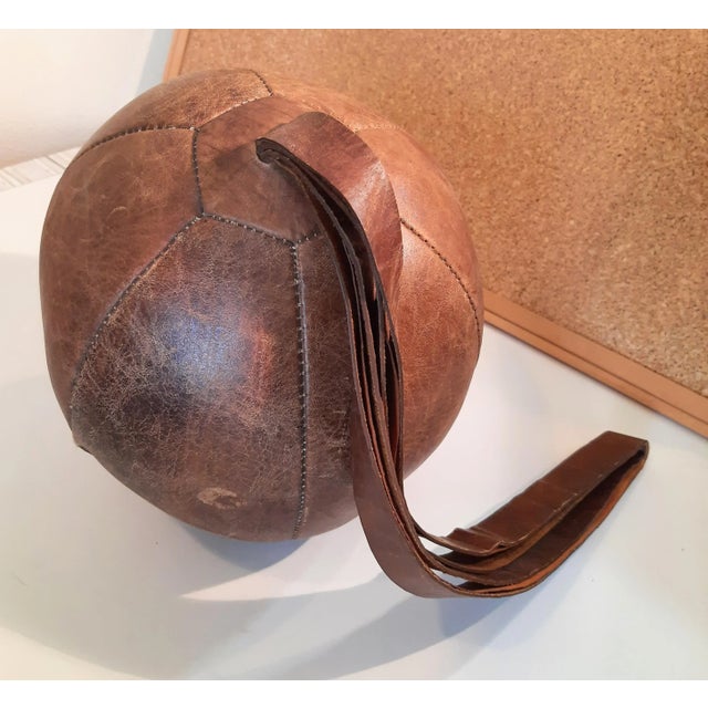 Vintage Leather Sports Boxing Ball Exercise Medicine Equipment For Sale - Image 9 of 12