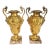 Pair Antique French 19th C Rococo Gilt Bronze Urns Barbedienne Vase on Marble For Sale