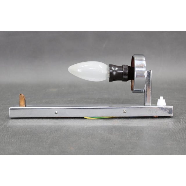 Vintage Bauhaus Chrome and Milk Glass Tubular Wall Light, 1930s For Sale - Image 9 of 12