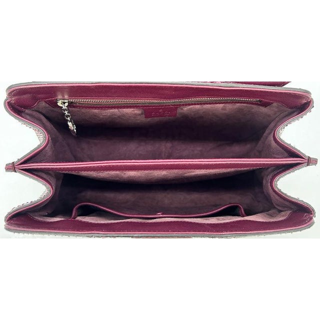 Gucci Purple Python Lady Lock Bag with Bamboo Handle For Sale - Image 10 of 11