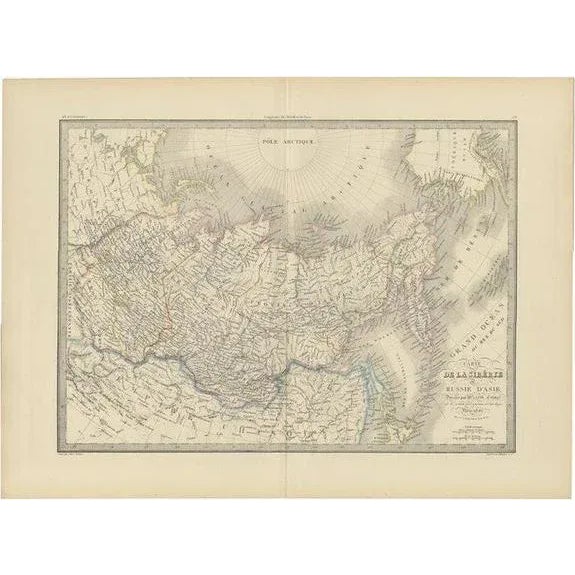 Mid 19th Century Antique Map of Siberia by Lapie, 1842 For Sale - Image 5 of 5