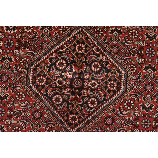 Textile Bidjar Rug 4’8” X 6’6” Red Wool Vintage Traditional Hand-Knotted Carpet For Sale - Image 7 of 12
