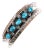 6 1/8" Eunice Claw Navajo Sterling Atkinsons Trading Post High Grade Turquoise Cuff Bracelet For Sale