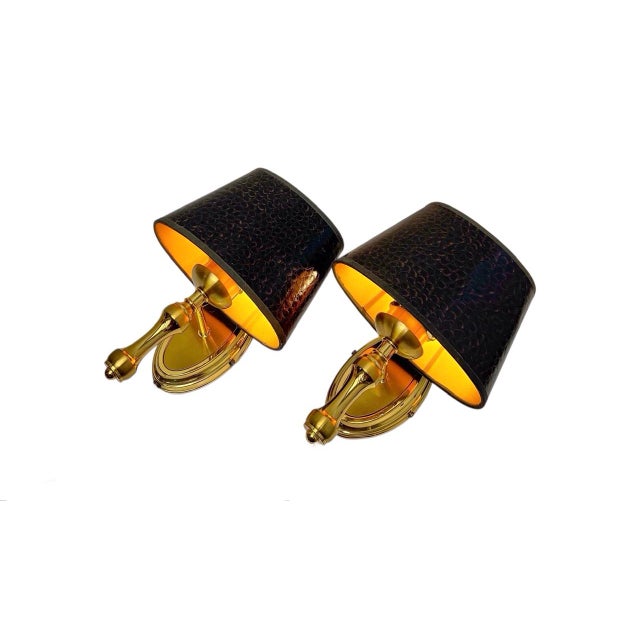 Regency Wall Lamps in Gold Brass from Herda, 1970s, Set of 2 For Sale - Image 9 of 10