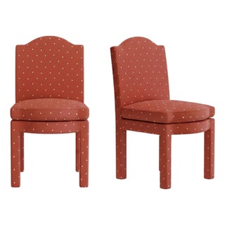 Red Velvet Leo Dining Chairs by Ceraudo, Set of 2 For Sale