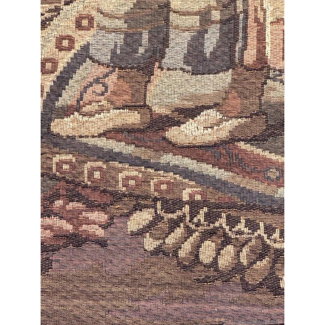 Mid-Century Jacquard Tapestry in the style of Aubusson, 1950s For Sale - Image 9 of 18