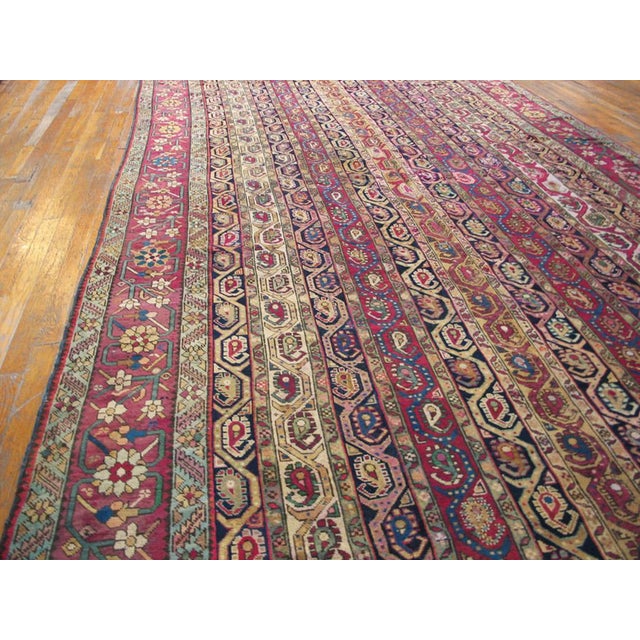 Vintage Tan and Light Pink Color With Florid Design Antique Caucasian Karabagh Rug For Sale - Image 4 of 5