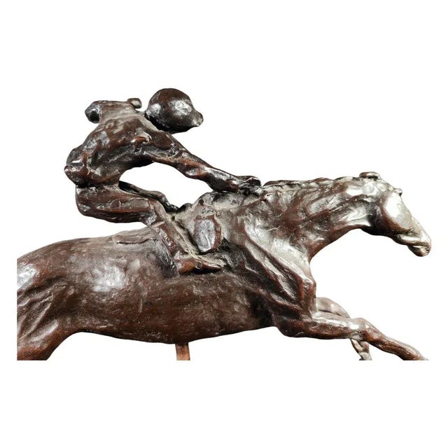 Wood Bronze Polo Figurine, 1950s For Sale - Image 7 of 9
