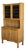 Vintage Danish Oak Hutch Cabinet in Style of Henning Kjærnulf Leaded Glass Bookcase For Sale