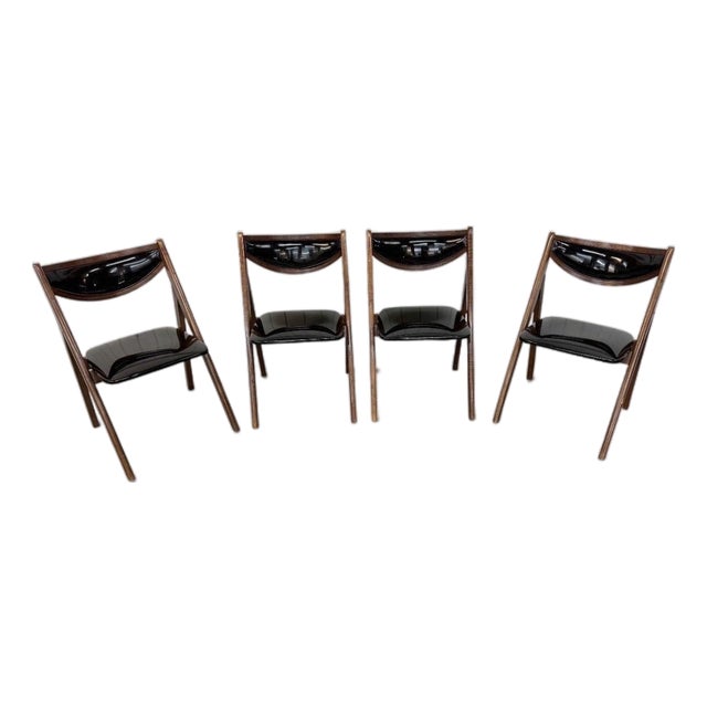 Mid-Century Modern Stakmore Folding Dining Chairs - Set of 4 For Sale