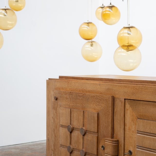 1970s Vintage Parscot Pendant Light in Bubbled Glass, 1970 For Sale - Image 5 of 12