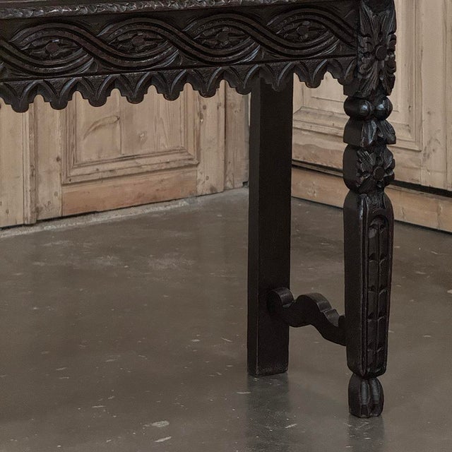 18th Century English Rustic Gothic Style Oak Console ~ Sofa Table For Sale - Image 9 of 18