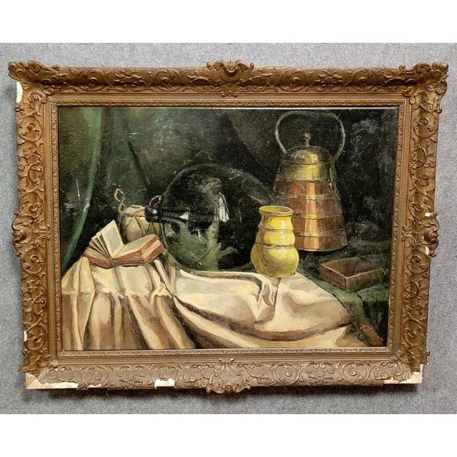 Harry Koolen, Composition with Objects, 1920s-1940s, Large Oil on Canvas For Sale - Image 6 of 6