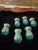 Glass Vintage Mid Century Set Six Aquamarine Moser Glasses For Sale - Image 7 of 11