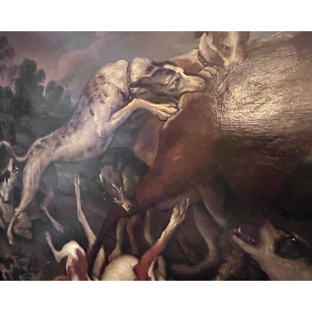 Early 19th Century Early 19th Century Deer Cornered by a Pack of Hounds-Stag Hunt- Un-Framed For Sale - Image 5 of 6