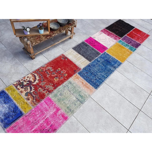 Oushak Vintage Anatolian Runner For Sale - Image 9 of 10