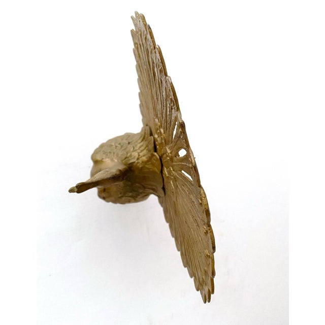 Vintage Large Gold Peacock Bird Decor Bookend For Sale - Image 9 of 10