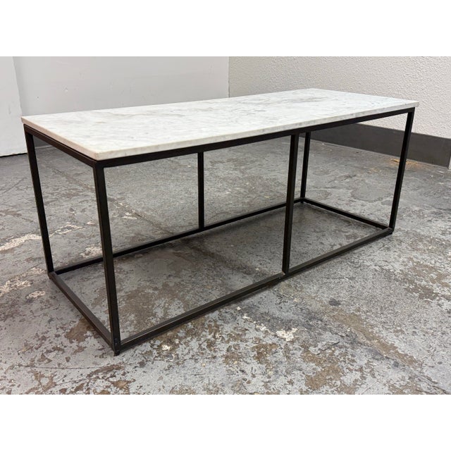 Contemporary Delaney Rectangular Marble Coffee Table by William Sonoma for Pottery Barn For Sale - Image 3 of 12