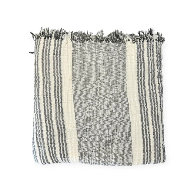 Joshua Cotton Gauze Towel - Grey For Sale In Los Angeles - Image 6 of 6
