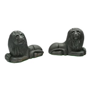 1880s Victorian Pair of Antique Lion Bookends, English, Cast Iron, Decor, Book Rest