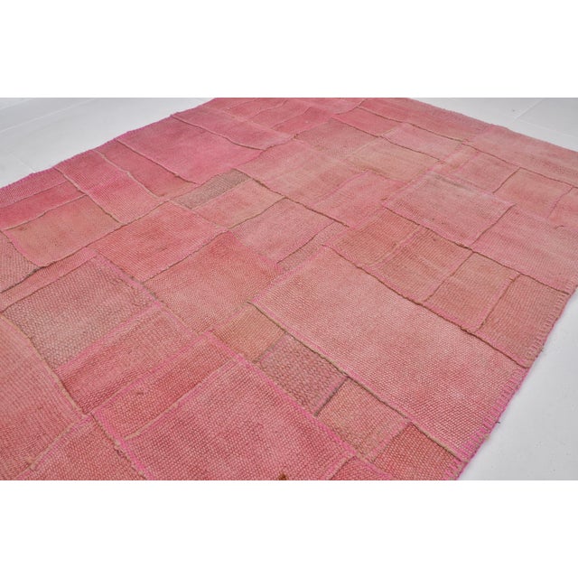 Pink Vintage Hemp Kilim Rug For Sale - Image 9 of 10
