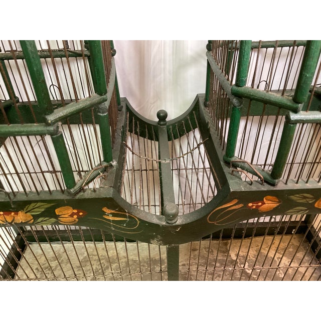 Vintage Folk Art Painted Double Dome Bird House For Sale - Image 10 of 11