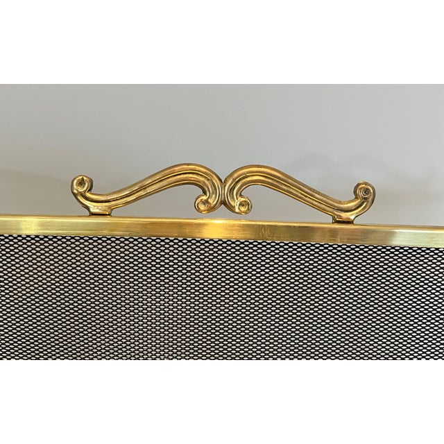 1970s 1970s Brass and Grilling Fireplace Screen For Sale - Image 5 of 12
