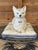 Vintage Chinoiserie Italian Blue and White Ceramic Cat on Cushion Sculpture For Sale - Image 12 of 12