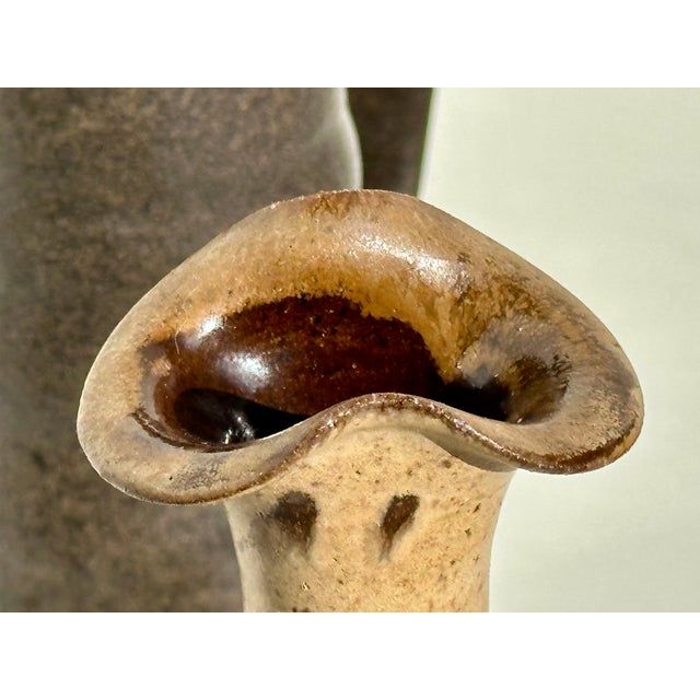 1980s Hand-Thrown Slim Studio Ceramic Vases, Germany, 1980s, Set of 2 For Sale - Image 5 of 15