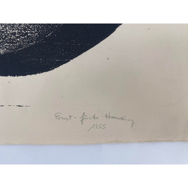 Ernst Günter Hansing, Abstract Composition, 1955, Woodcut For Sale - Image 4 of 11