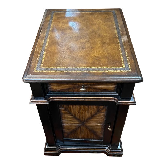 Mid 20th Century Vintage Leather Top Side Table Chairish