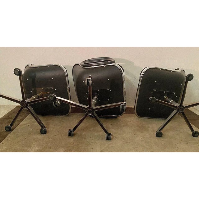 20th-Century Swivel Chairs, Set of 3 For Sale - Image 10 of 12