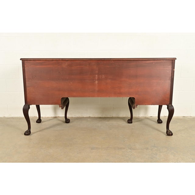 Romweber Antique Chippendale Flame Mahogany Serpentine Front Sideboard Credenza, Circa 1920s For Sale - Image 12 of 13