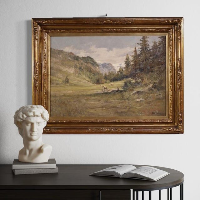 Giuseppe Gheduzzi, Landscape Composition, 1920s, Oil Painting on Board, Framed For Sale - Image 12 of 16