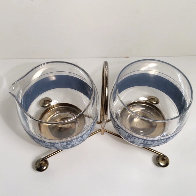 Mid-Century Creamer and Sugar with Grape Design in Caddie For Sale - Image 10 of 11