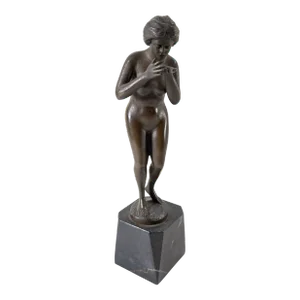 19th Century German Bronze Figure of a Lady Signed Nitschke