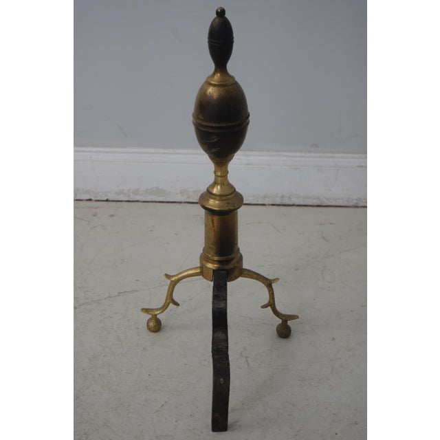 Virginia Metalcrafters Colonial Williamsburg Fireplace Andirons For Sale - Image 10 of 11
