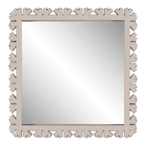 Fleur Home Audubon Bamboo Sticks Square Mirror in Elephant's Breath, 35.5x35.5
