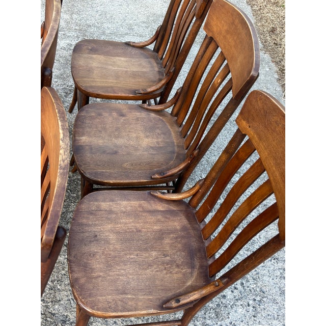 Hold for Xavier - Antique Rustic Arts & Crafts Dining Chairs - Set of 6 For Sale - Image 6 of 12