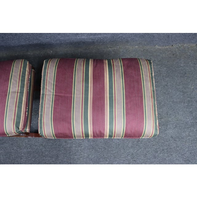 Wood Hickory Chair Company X-Base Upholstered Mahogany Stools For Sale - Image 7 of 9