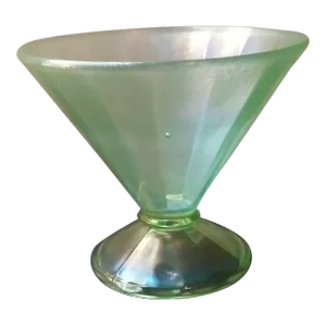 1960s Federal Uranium Glass Footed Sherbet Bowl
