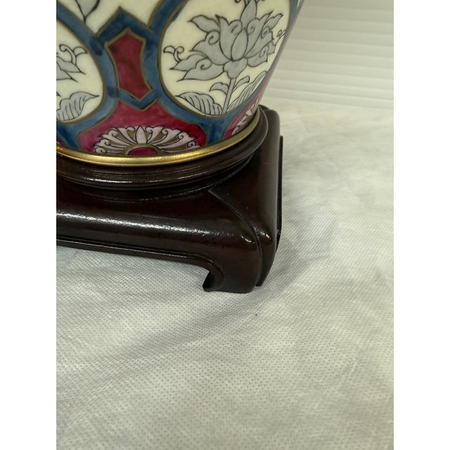 Ethan Allen Chinoiserie Ceramic Table Lamp For Sale - Image 9 of 12