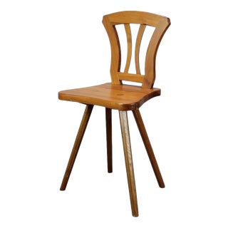 Vintage Czechoslovak Folk Farmhouse Chair in Wood, 1940s For Sale