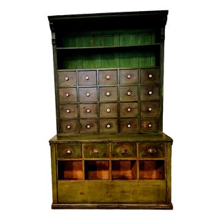 Mature Green Chest of Drawers, 1890s, Set of 2 For Sale